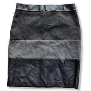 Halogen Black Gray Faux Leather Tiered Skirt- Size  0